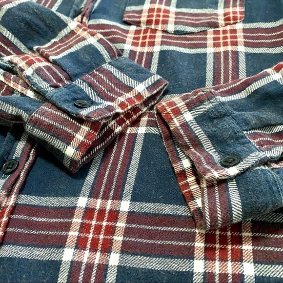 Daytrip Plaid Button Up Cotton Shirt Medium Western Country Farm Grunge Classic - Picture 7 of 12